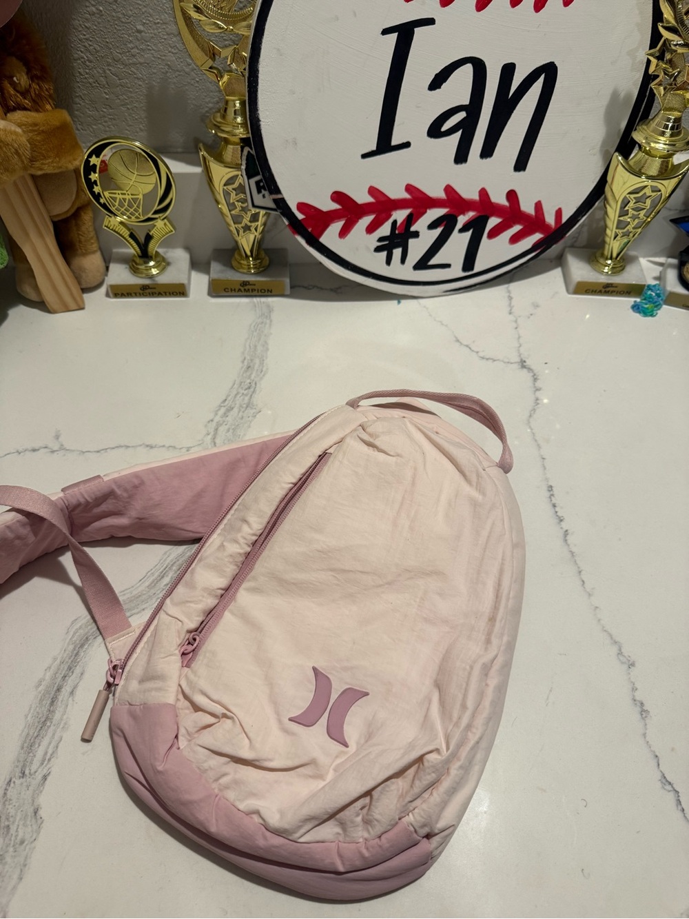 Hurley Light Pink Sling Backpack